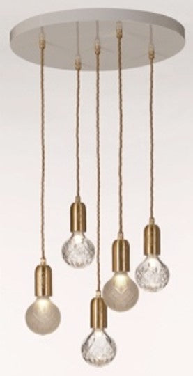 Crystal Bulb Chandelier 5 Piece
