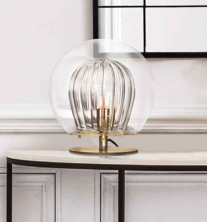 Pleated Crystal Table Lamp